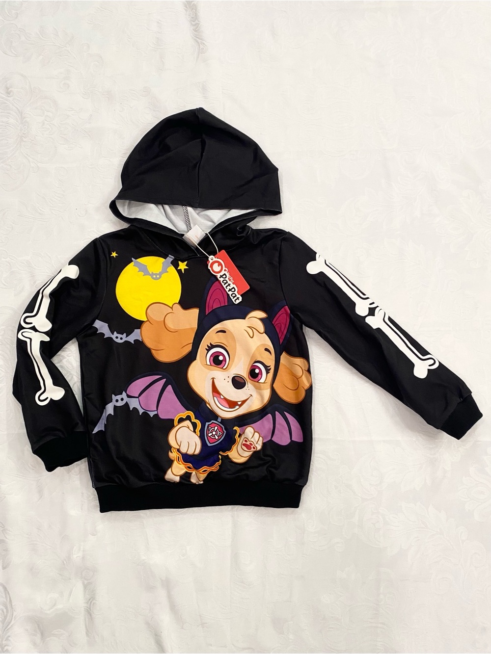 PAW Patrol Skye Black Halloween Costume Hoodie, Size 5-6Y